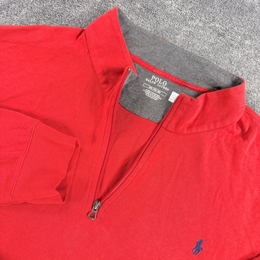 Polo Ralph Lauren Mens 3XB Red Quarter Zip Pullover Sweatshirt
